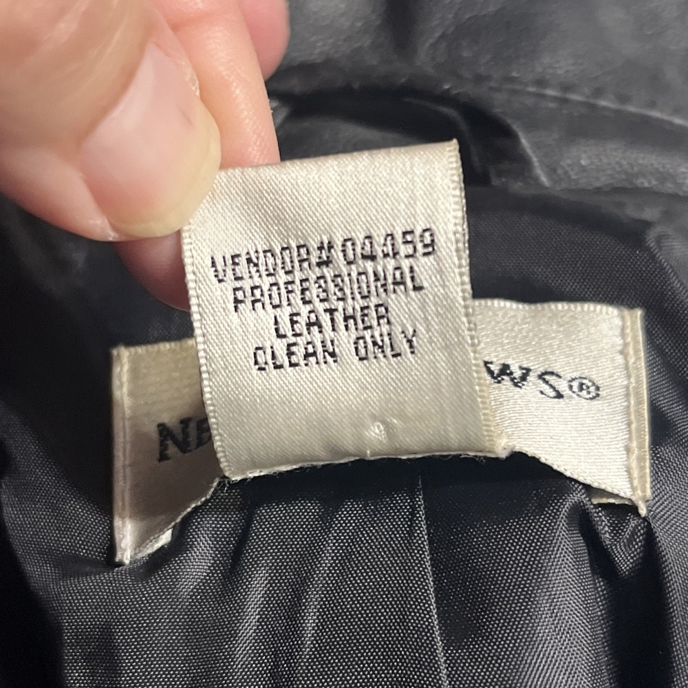 Vtg Newport News‎ Black Leather Long Overcoat Women's Size 22W Matrix/ Mob - Picture 12 of 12
